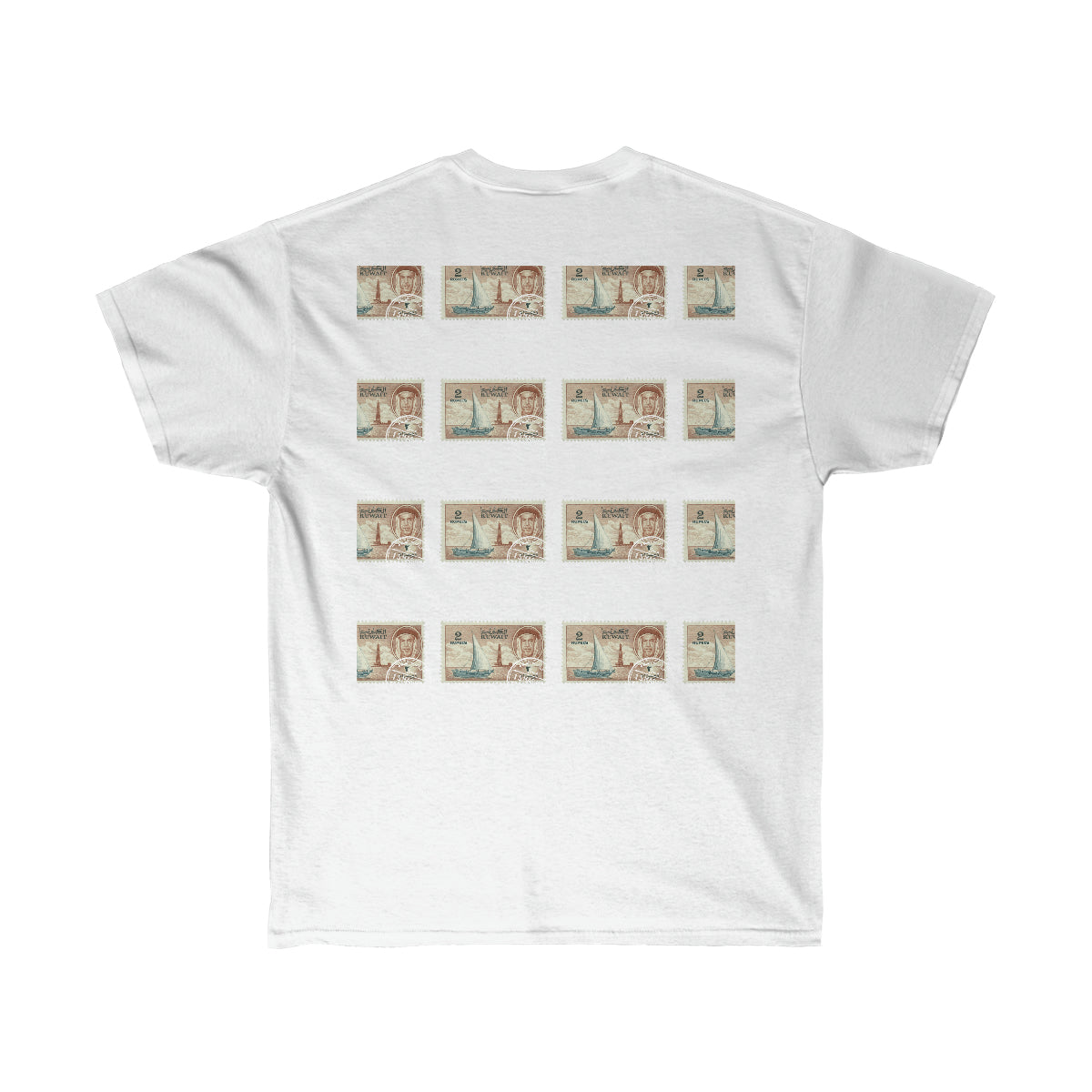 Kuwait Stamp Double Side Print Cotton Tee