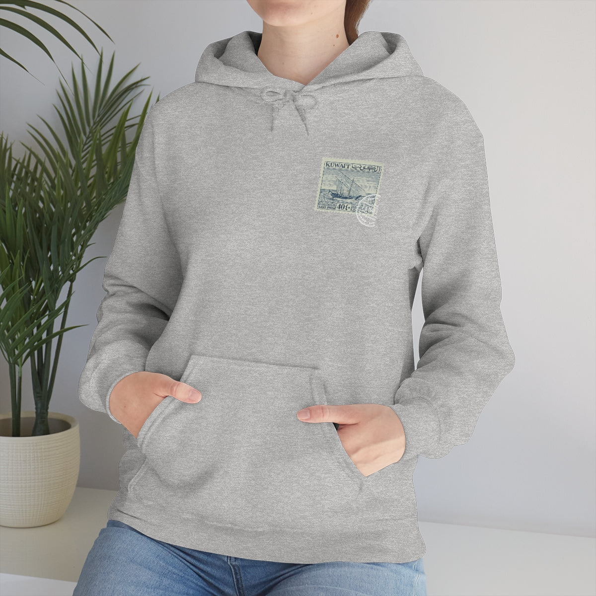 Double Sided Print Hoodie - Kuwait Stamp