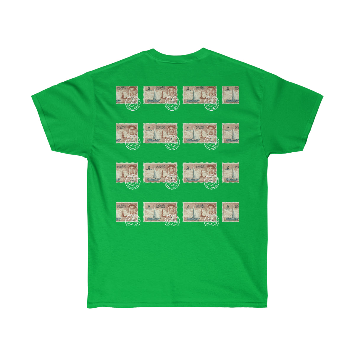 Kuwait Stamp Double Side Print Cotton Tee