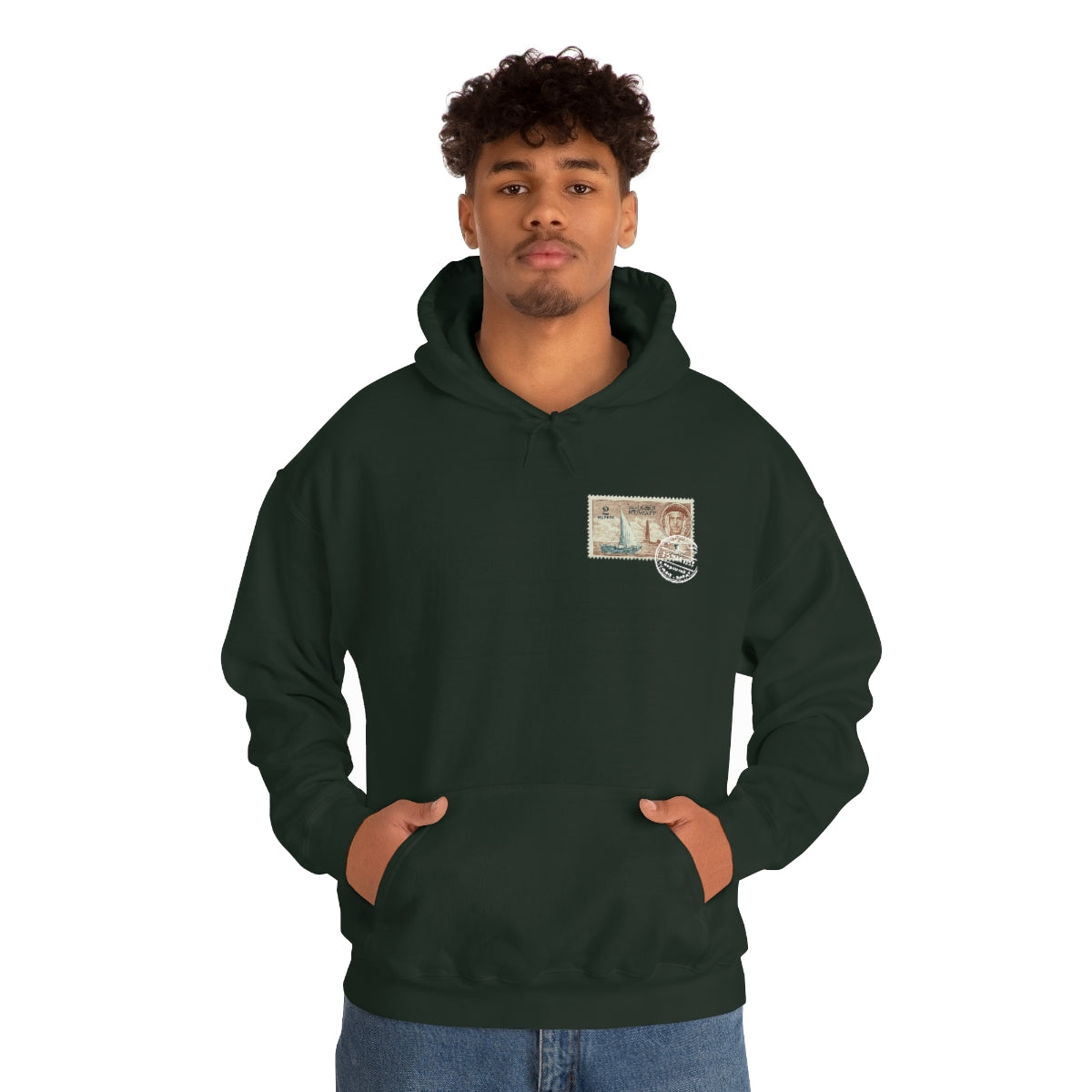 Double Sided Print Hoodie - Kuwait Stamp