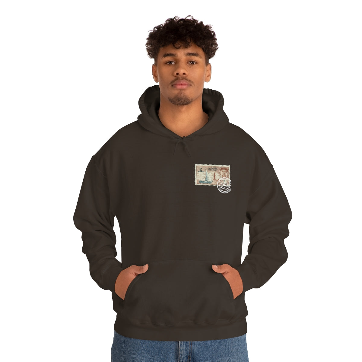 Double Sided Print Hoodie - Kuwait Stamp